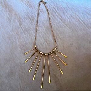Vintage Sarah Coventry Gold Fringe Necklace Sunburst Statement Bib